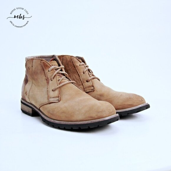 Mark Nason Loretto Suede Leather Boots Tan Men 8.5 - Picture 3 of 13